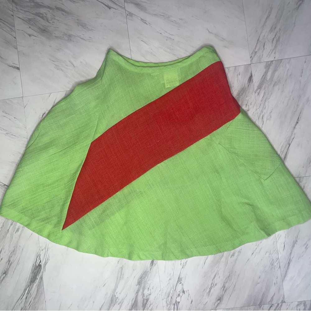 Comme des Garcons AD1995 linen colorblock Avant Garde skater skirt S Small